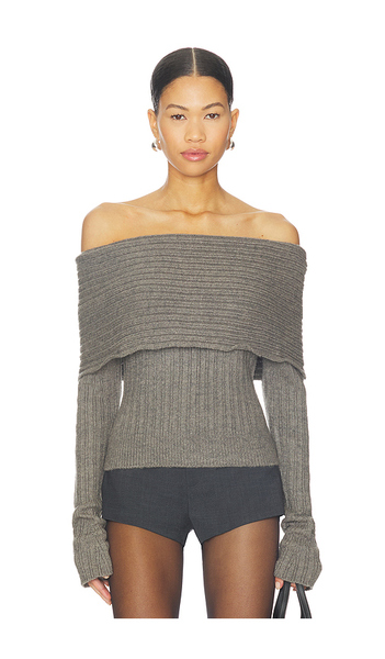  Guizio Wide Turtleneck Knit Top In Grey. Size Xs. Also In S, M, L. 