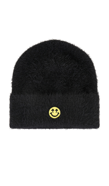  Happy Caps Furry Beanie In Black. 
