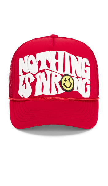  Happy Caps Nothing Is Wrong Trucker Hat In Red. 
