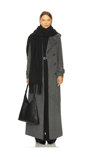  Hat Attack Cozy Solid Scarf In Black. 
