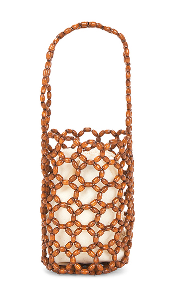  Hat Attack Isla Beaded Mini Bag In Brown. 
