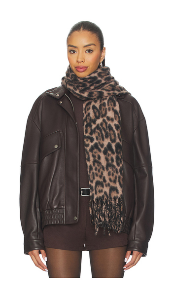  Hat Attack Leopard Scarf In Brown. 