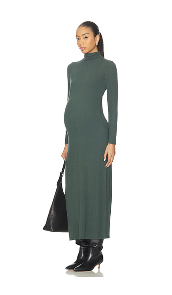  Hatch The Softest Rib Turtleneck Dress In Dark Green. Size 3. Also In 4. 