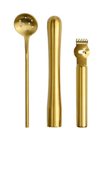  Here's How The Bertie Barware Set In Metallic Gold. 
