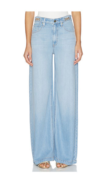  Hudson Jeans James High Rise Wide Leg With Accent Hardware Jeans In Blue. Size 25. Also In 23, 24, 26, 27, 28, 29, 31, 32, 33, 34. 