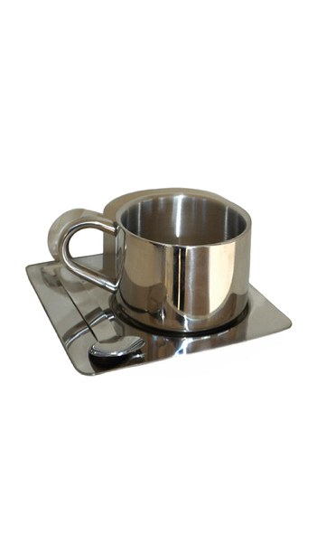  Huegah Home Le Mug Set In Metallic Silver. 