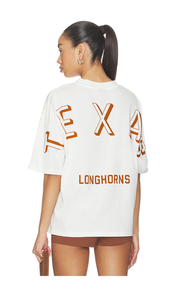  Hype And Vice The University Of Texas At Austin Football Oversized Tee In Burnt Orange In White. Size Xs. Also In S. 