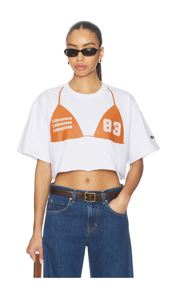  Hype And Vice University Of Texas At Austin Track Tee In Burnt Orange In White. Size S. Also In Xs, M, L, Xl. 