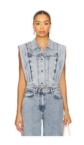  Iro Rosye Vest In Blue. Size 36/4. Also In 38/6, 40/8. 