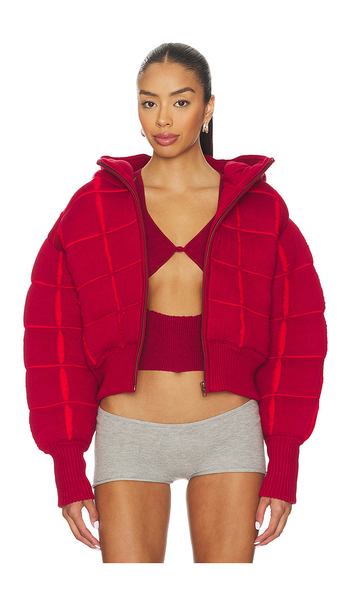  Isa Boulder Square Puffer Jacket In Red. Size L. Also In Xs. 