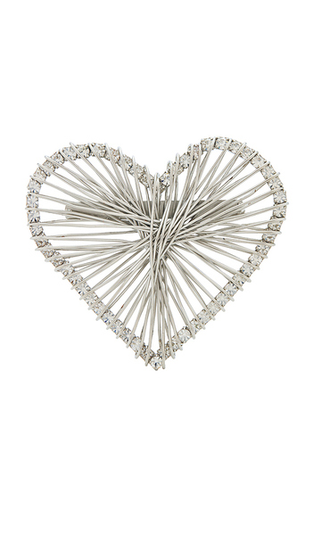  Isabel Marant Eden Brooch In Metallic Silver. 