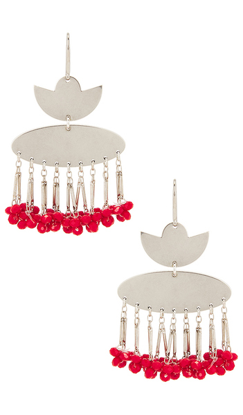  Isabel Marant Nora Fringe Earrings In Metallic Silver. 