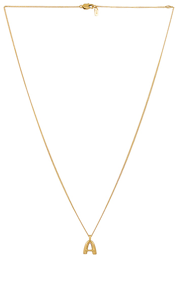  Jenny Bird Monogram Pendant Necklace In Metallic Gold. Size A. Also In C, D, F, G, H, I, J, K, O, P, R, T, V. 