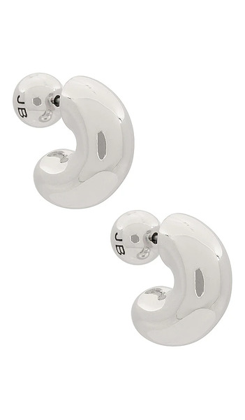  Jenny Bird Tome Small Hoops In Metallic Silver. 