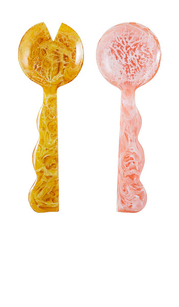  Jonathan Adler Mustique Ripple Serving Set In Pink. 
