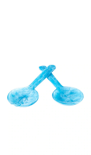  Jonathan Adler Mustique Salad Seving Set In Blue. 