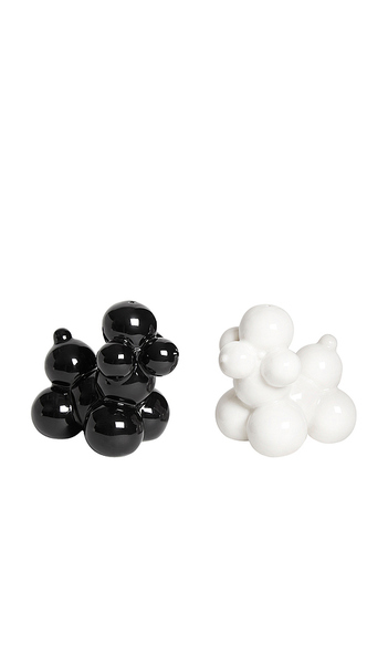  Jonathan Adler Poodle Salt & Pepper Set In Black,white. 