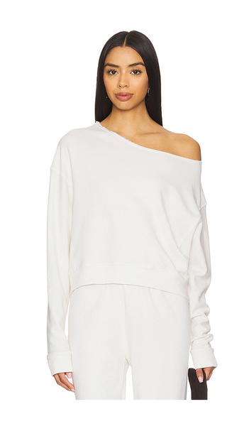  La Made Maggie Off Shoulder Pullover In Ivory. Size S. Also In Xs, L, Xl. 