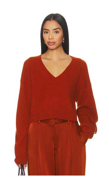  Lapointe Cashmere Sweater In Red, Brown. Size S. Also In M. 