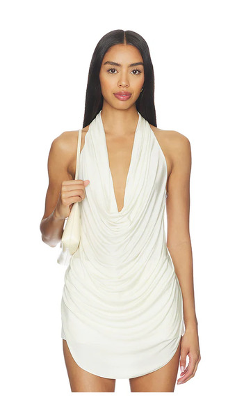  Lapointe Draped Cowl Neck Top In Cream. Size S. Also In M, L. 
