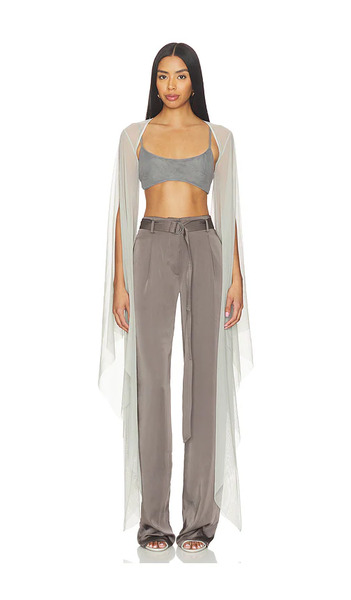  Lapointe Mesh Shrug In Metallic Silver. Size Xs. Also In S, M, L. 