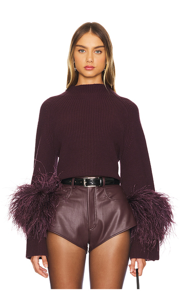  Lapointe Mock Neck Sweater In Wine. Size Xs. Also In S, M. 