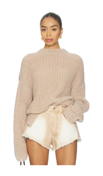  Lapointe Oversized Crew Neck Sweater In Beige. Size Xs/s. Also In M/l. 