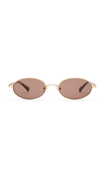  Le Specs Icicle Sunglasses In Metallic Gold. 