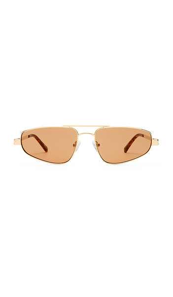  Le Specs Treasure Sunglasses In Metallic Gold. 