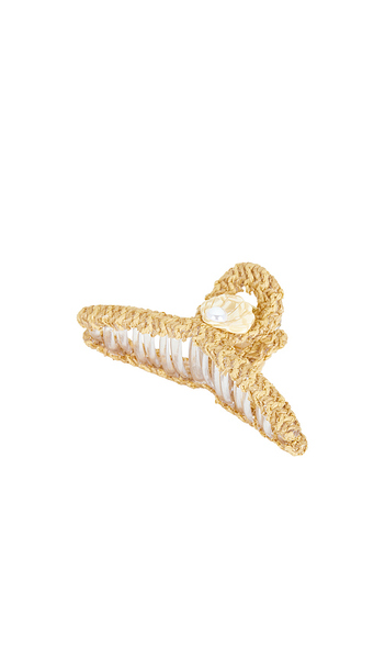  Lele Sadoughi Raffia Shell Claw Clip In Neutral. 