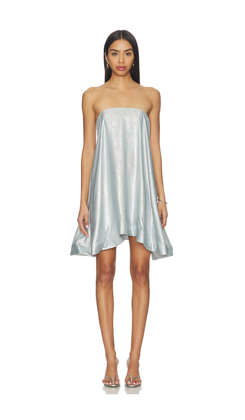  L'idee Aman Mini Dress In Metallic Silver. Size 8/s. Also In 6/xs, 10/m, 12/l. 