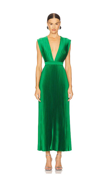  L'idee Gala Midi Dress In Green. Size 6/xs. Also In 10/m. 