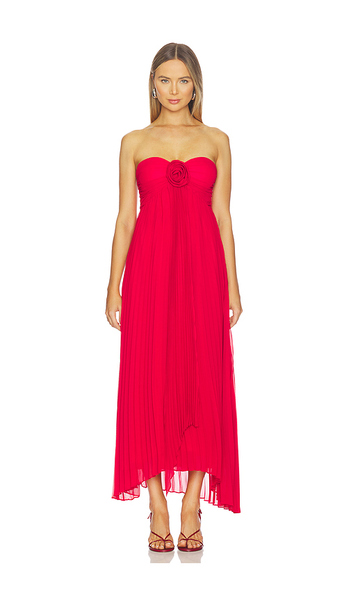  Line & Dot Carolyn Maxi Dress In Red. Size S. Also In Xs, M. 