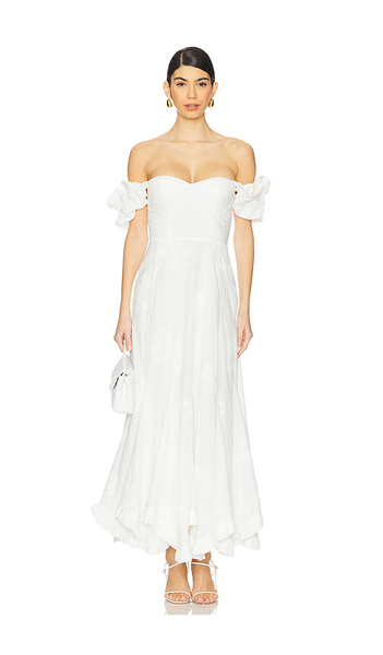  Line & Dot Emberly Maxi Dress In White. Size S. Also In Xs, M, L. 