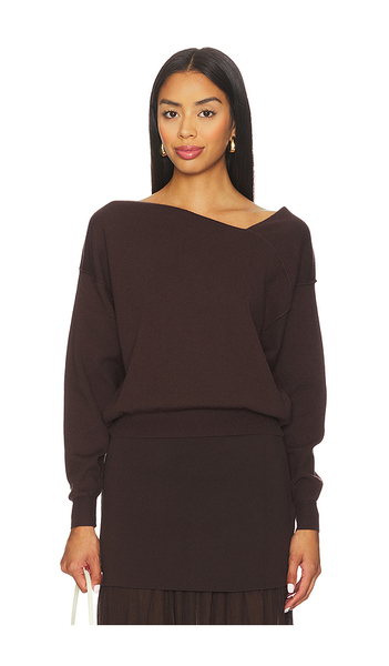  Line & Dot Favorite Off Shoulder Sweater In Brown. Size S. Also In Xs, M. 