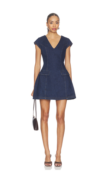  Line & Dot Flavia Mini Dress In Blue. Size S. Also In Xs, M, L. 