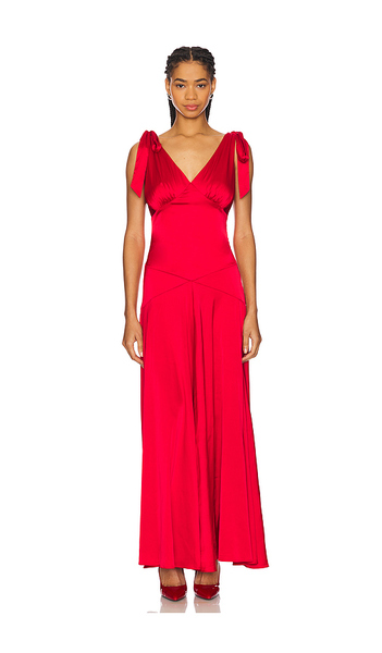  Line & Dot Harles Maxi Dress In Red. Size S. Also In Xs, M. 