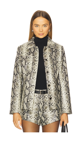  Line & Dot Python Jacket In Grey. Size S. Also In Xs, M. 