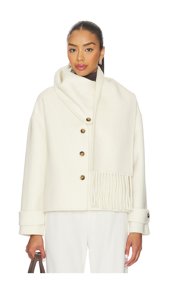  Line & Dot Sofia Scarf Jacket In Cream. Size S. Also In Xs, M, L. 