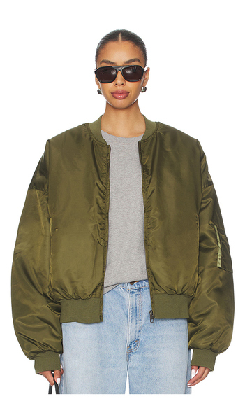  Lioness Essential Bomber Jacket In Green. Size S. Also In Xs, M. 