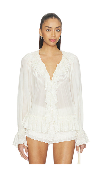  Loveshackfancy Avee Top In Cream. Size S. Also In Xs, M, L. 