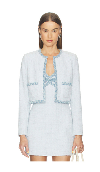  Loveshackfancy Azula Jacket In Baby Blue. Size 2. Also In 6, 8, 12. 