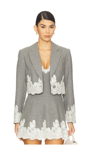  Loveshackfancy Icarus Jacket In Grey. Size 2. Also In 4, 6, 10, 12. 