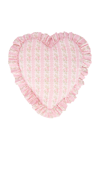  Loveshackfancy Ruffle Heart Pillow In Pink. 