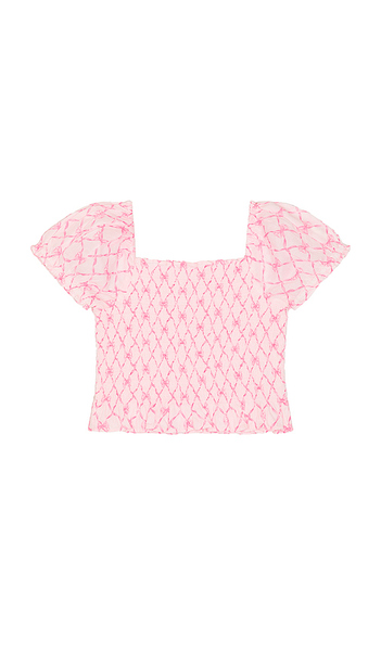  Loveshackfancy Tween Fabielle Top In Pink. Size 7. Also In 8, 10, 12, 14. 