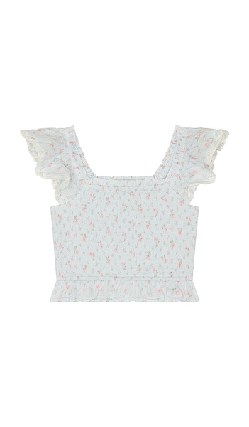  Loveshackfancy Tween Jeanna Top In Blue. Size 10. Also In 12. 