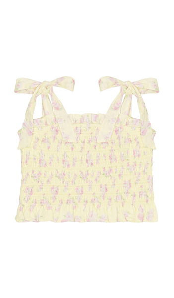  Loveshackfancy Tween Merrinelle Top In Lemon. Size 7. Also In 8, 9, 10, 12, 14. 