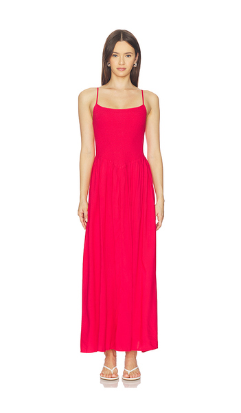  Lspace Misha Midi Dress In Red. Size S. Also In Xs, M. 