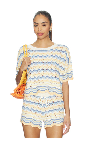  Lspace Sunchaser Top In Blue,lemon. Size M. Also In L, Xl. 