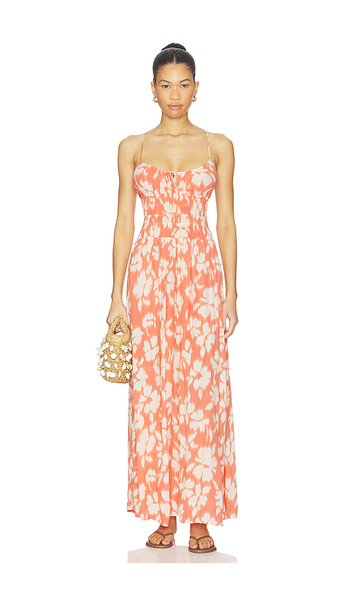  Lspace Tala Maxi Dress In Coral. Size S. Also In Xs, M. 